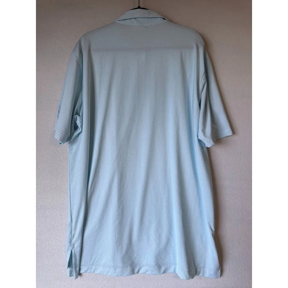 Peter Millar Summer Comfort Polo Shirt Men XL Blue Stripe Stretch  Performance